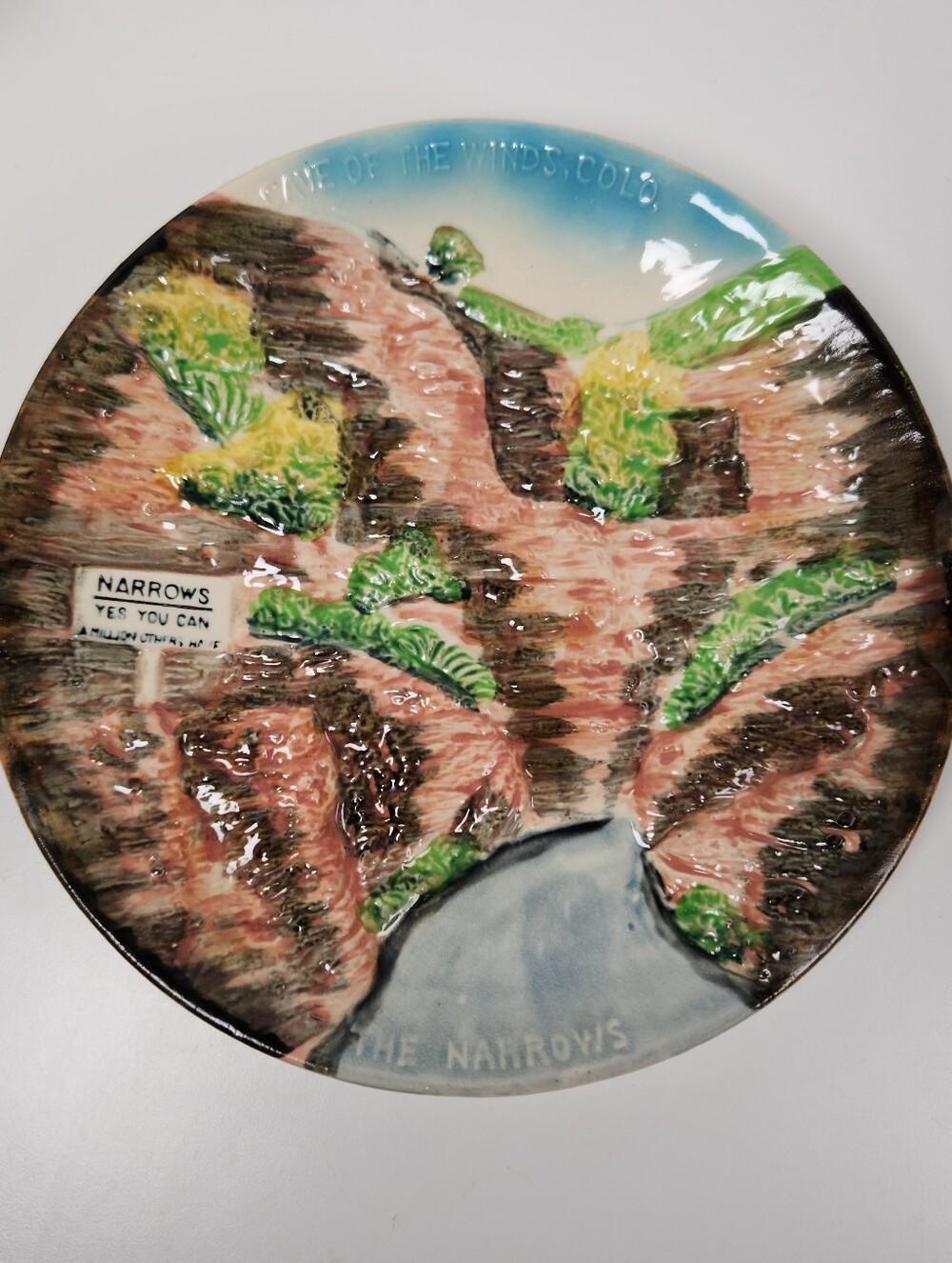 Vintage 1950s Cave of the Winds Colorado 3D Souvenir Wall Decor, The Narrows